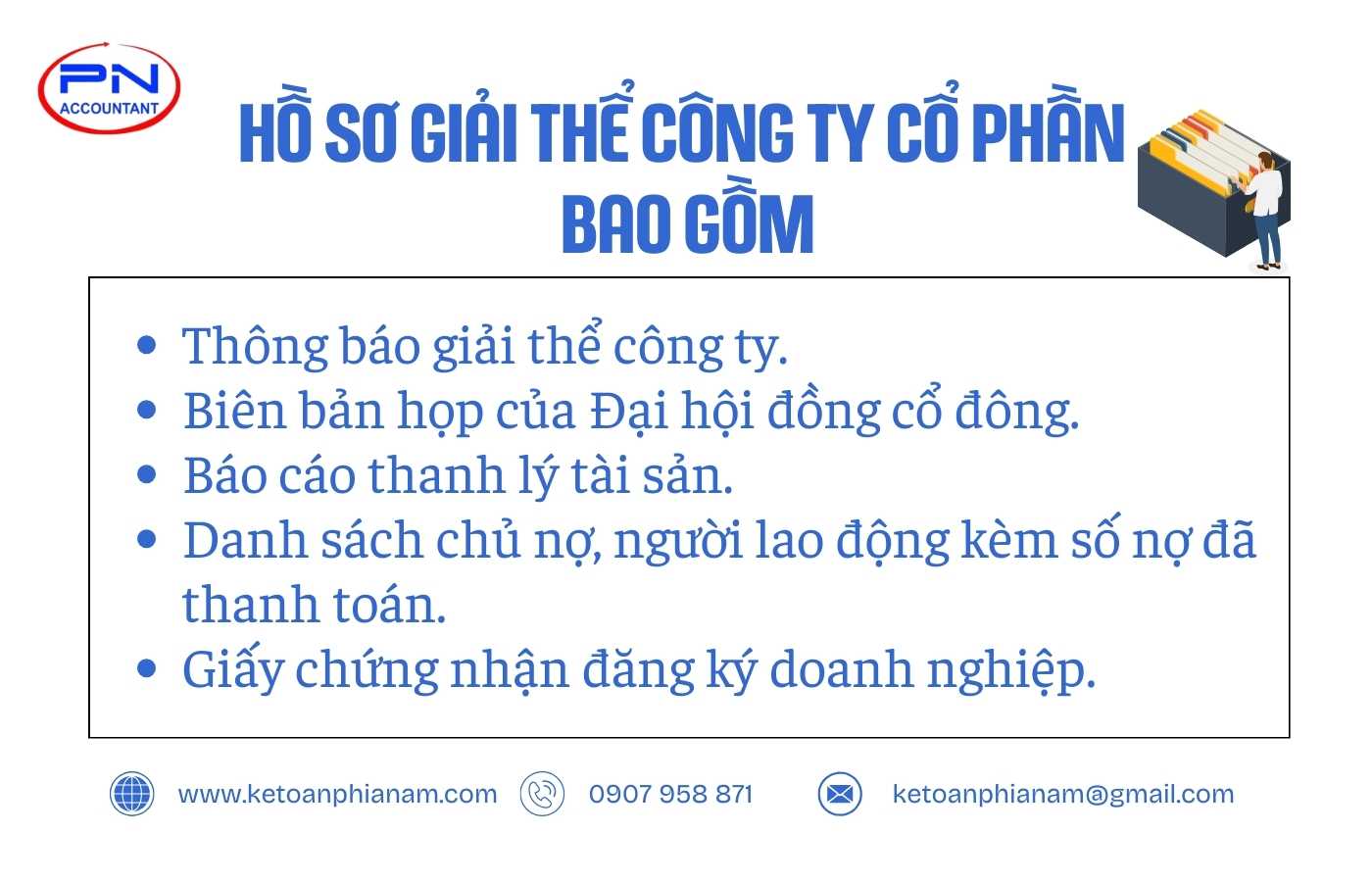 Thành phần bộ hồ sơ giải thể công ty cổ phần