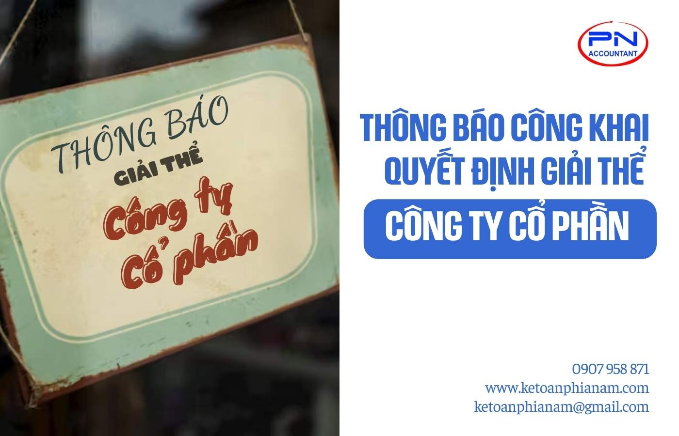 Thông báo công khai quyết định giải thể công ty cổ phần với các bên liên quan