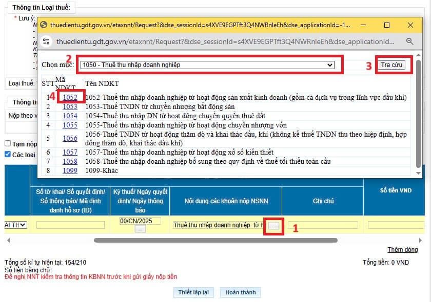 cách nộp thuế thu nhập doanh nghiệp trên thuế điện tử