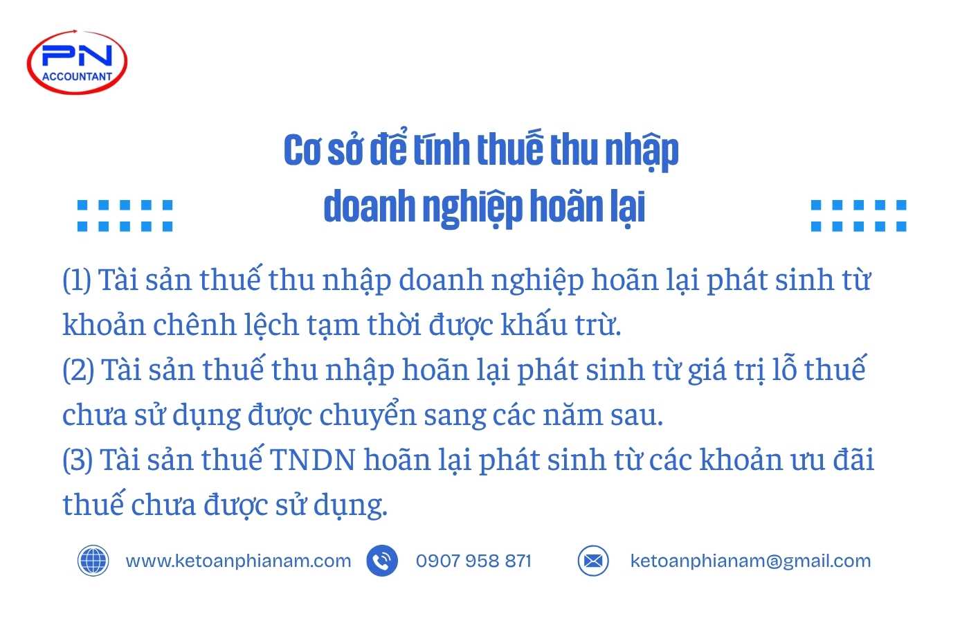Cơ sở để tính thuế thu nhập doanh nghiệp hoãn lại