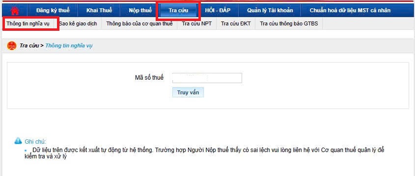 Tra cứu nợ thuế doanh nghiệp trên Thuế điện tử