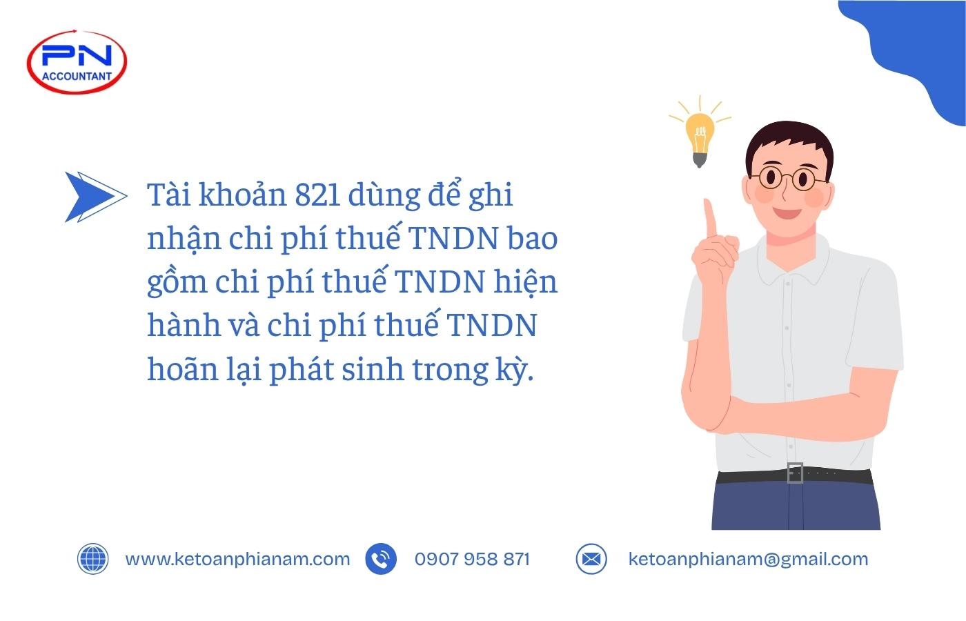 Nguyên tắc chung về hạch toán chi phí thuế TNDN vào tài khoản 821