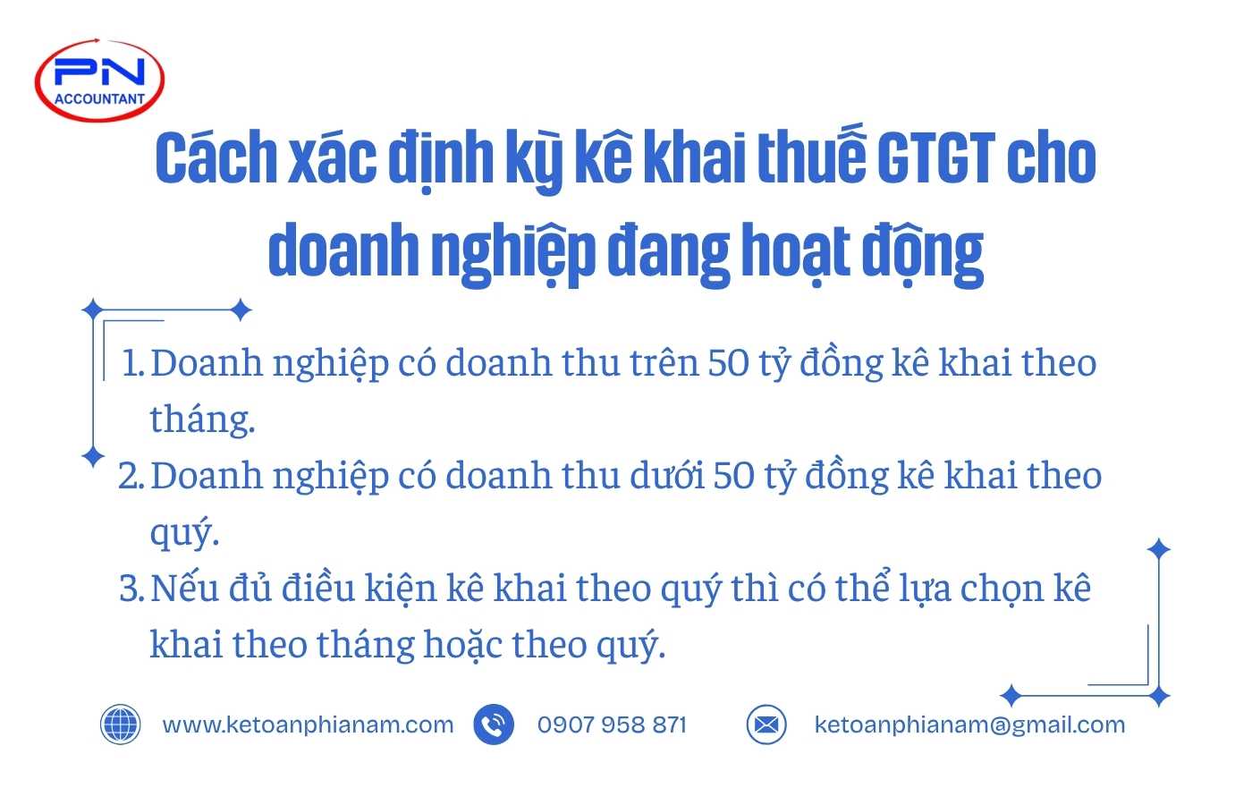 Cách xác định kỳ kê khai thuế GTGT cho doanh nghiệp đang hoạt động