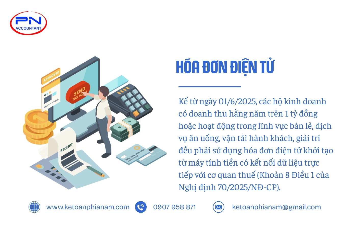 Cần đăng ký và sử dụng hóa đơn điện tử nếu HKD có doanh thu trên 1 tỷ đồng