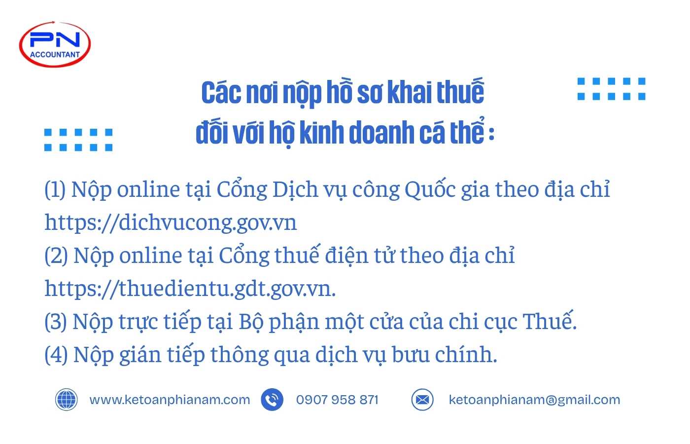 Nơi nộp hồ sơ khai thuế hộ kinh doanh cá thể
