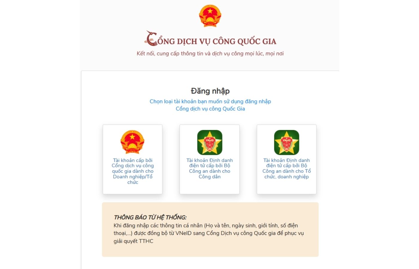 Đăng nhập tài khoàn để đăng ký thành lập hộ kinh doanh cá thể