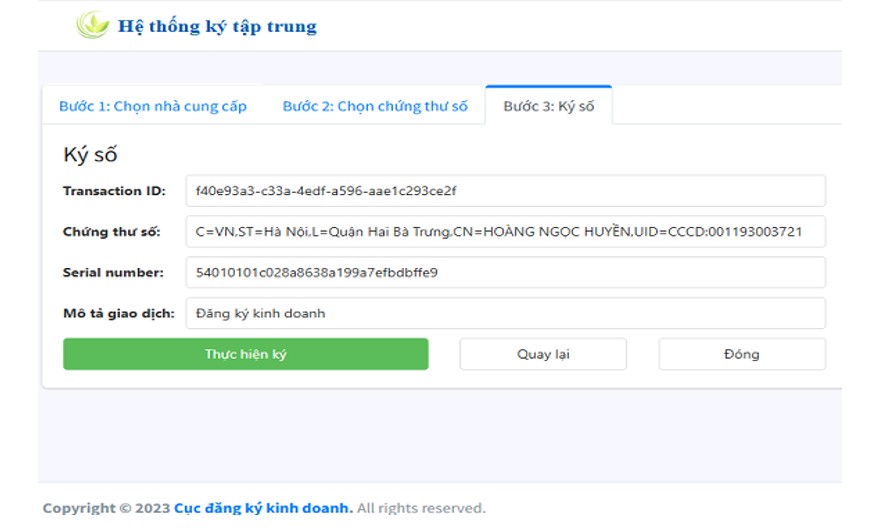 Hướng dẫn ký số khi đăng ký hộ kinh doanh cá thể online
