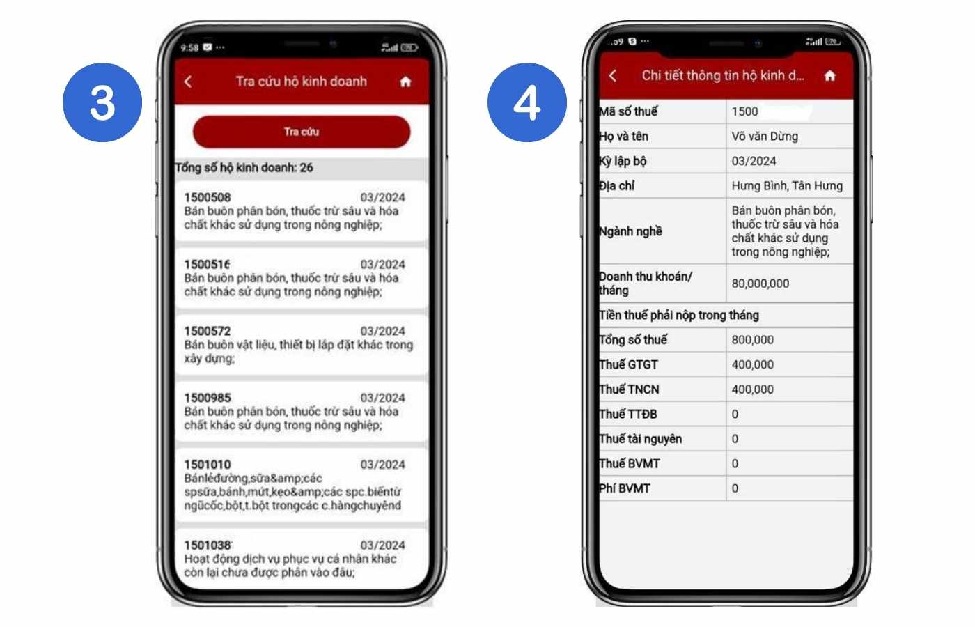 Cách tra cứu thông tin hộ kinh doanh trên Etax Mobile