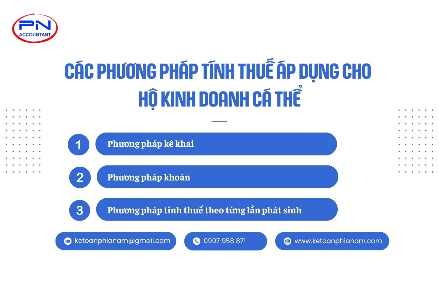 Các phương pháp tính thuế áp dụng cho hộ kinh doanh cá thể